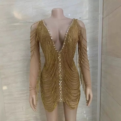 Valentine Day Outfit Sparkly Rhinestone V Neck Women Birthda