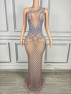 舞台演出服仿天使女歌Ds吊环杂技钢管水钻弹力紧身显瘦连体衣裤