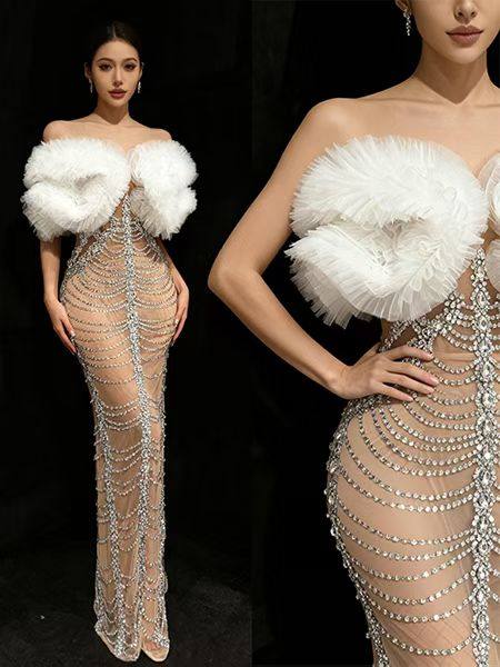 钻石礼服性感奢华酒吧宴会生日裙主持闪亮优雅晚礼服歌手演出服,商务/设计服务,礼品定制,淘宝优惠券,粉丝福利购,淘宝优惠卷