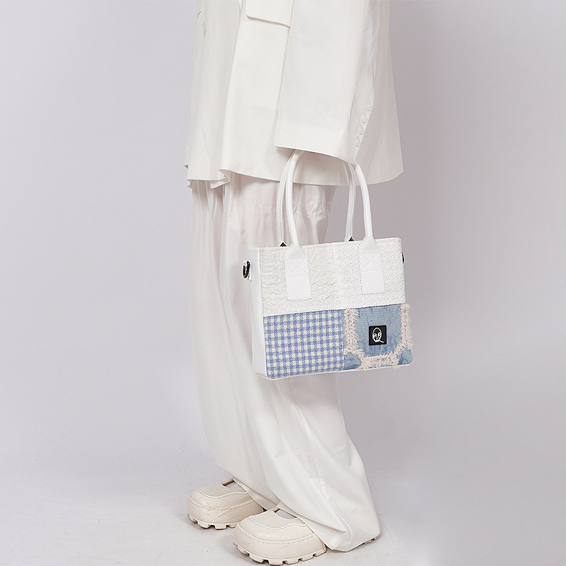 rebirth野生设定原创辣妹拼接撞色少女百搭小方包单肩斜跨托特包,箱包皮具/热销女包/男包,托特包,淘宝优惠券,粉丝福利购,淘宝优惠卷