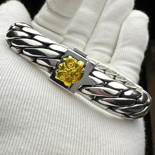 纯手工足银三马鞭手链醒狮款