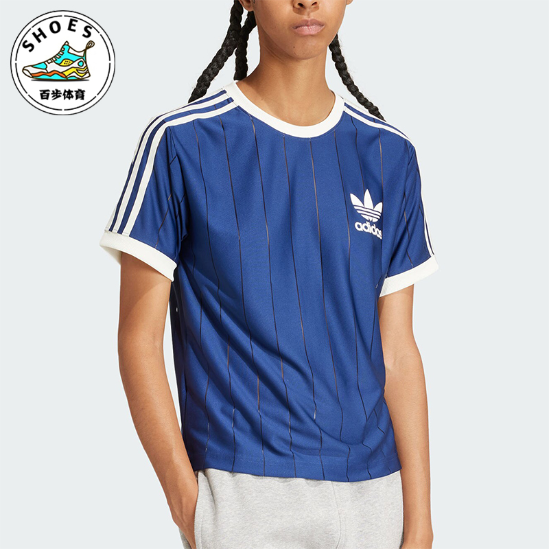 阿迪达斯女士复古运动短袖T恤