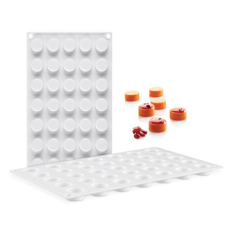 新款35连小圆柱体巧克力夹心馅料流心馅食品级硅胶月饼模糖果模具