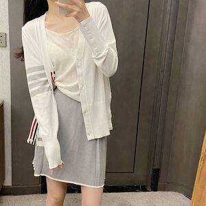 tb夏季经典四杠短款薄款针织衫女开衫冰丝外搭上衣防晒衫小外套
