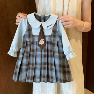女童连衣裙春装2026新款小女孩学院风公主裙洋气宝宝甜美可爱裙子