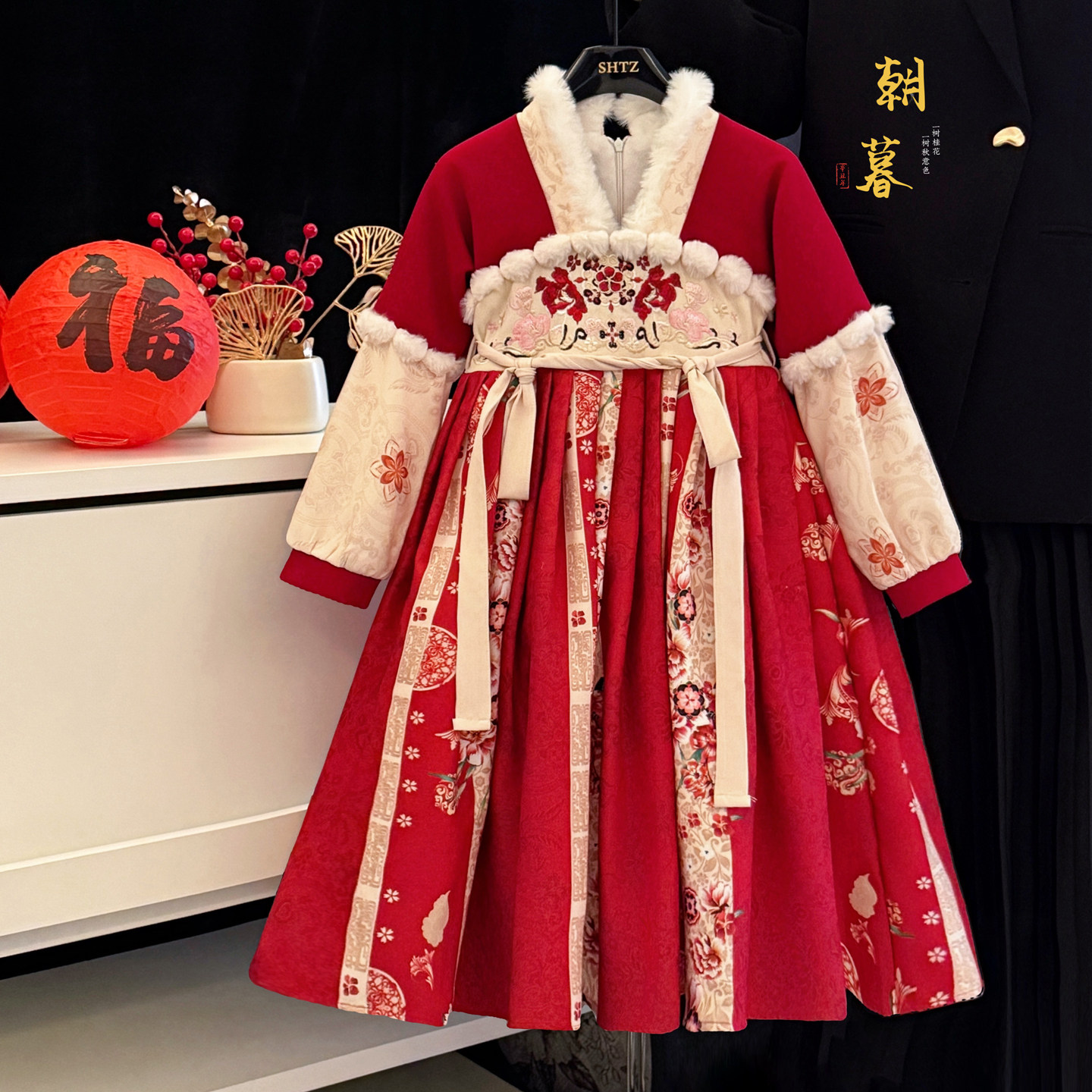 汉服女童连衣裙冬装2026新款新年装古风襦裙儿童红色拜年服公主裙,童装/婴儿装/亲子装,汉服,淘宝优惠券,粉丝福利购,淘宝优惠卷