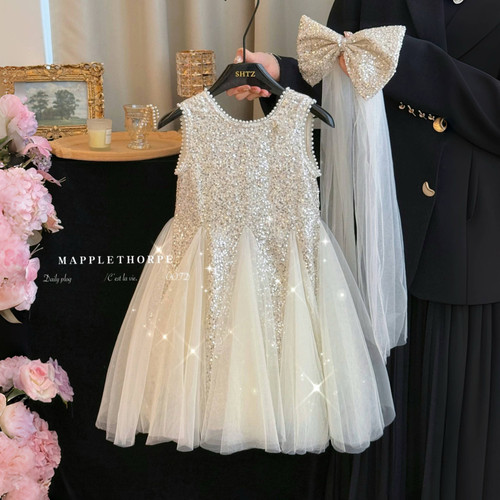 女童夏季时尚亮片礼服纱裙公主裙