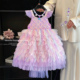 女童美人鱼公主裙夏装 洋气蓬蓬裙高端连衣裙小女孩生日礼服蛋糕裙