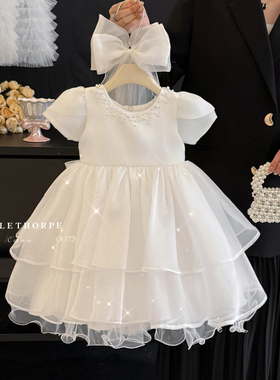 女童连衣裙夏季六一白色纱裙小女孩幼儿园毕业典礼礼服生日公主裙