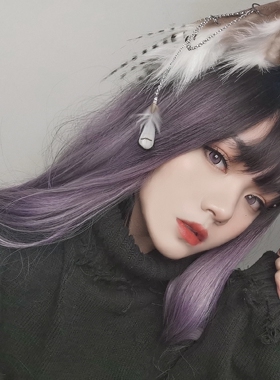 棕色停售三尾树雀兽耳原创lolita配件头饰kc手作羽毛