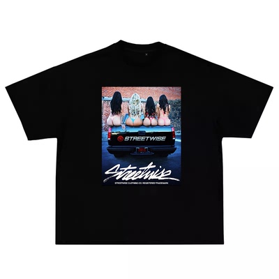 宽松西海岸街头old school短袖重磅hiphop美式大妞嘻哈街舞t桖