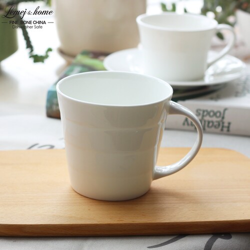 外贸出口纯白骨瓷马克杯早餐杯咖啡杯 简约陶瓷茶杯牛奶杯