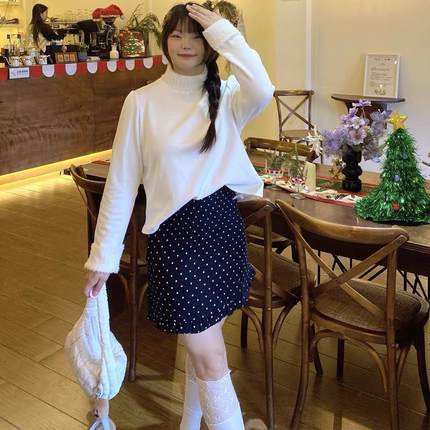 200斤大码女装德绒半高领毛绒长袖上衣春秋冬打底衫内搭外穿胖MM