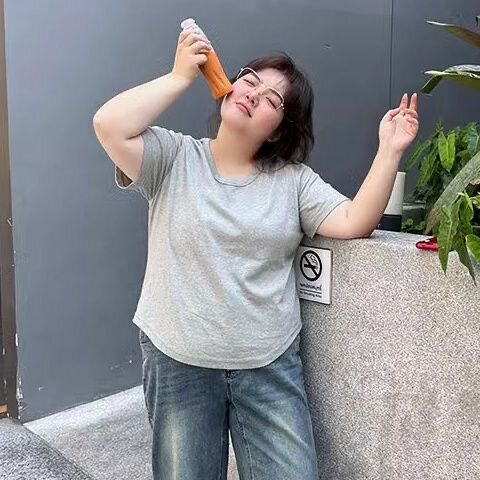 短袖休闲风薄款纯色棉女物美价廉