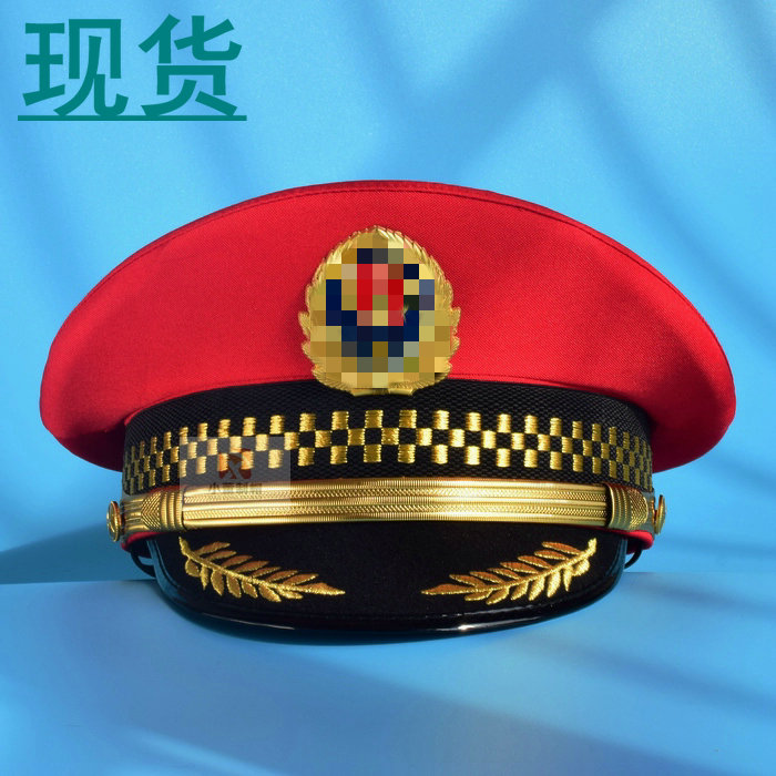 大红色男式大盖帽大沿帽秋冬保安帽物业门卫酒店舞台绣花大檐帽子