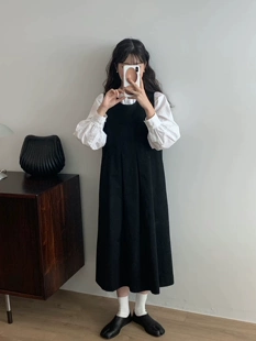 吊带无袖 新款 连衣裙 现egg韩国东大门2023春季 女文艺范百褶中长款