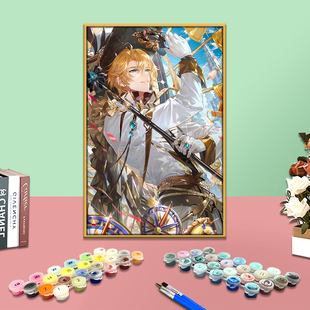 时空中的绘旅人罗夏数字油画diy填色画手工定制简单涂色画油彩画