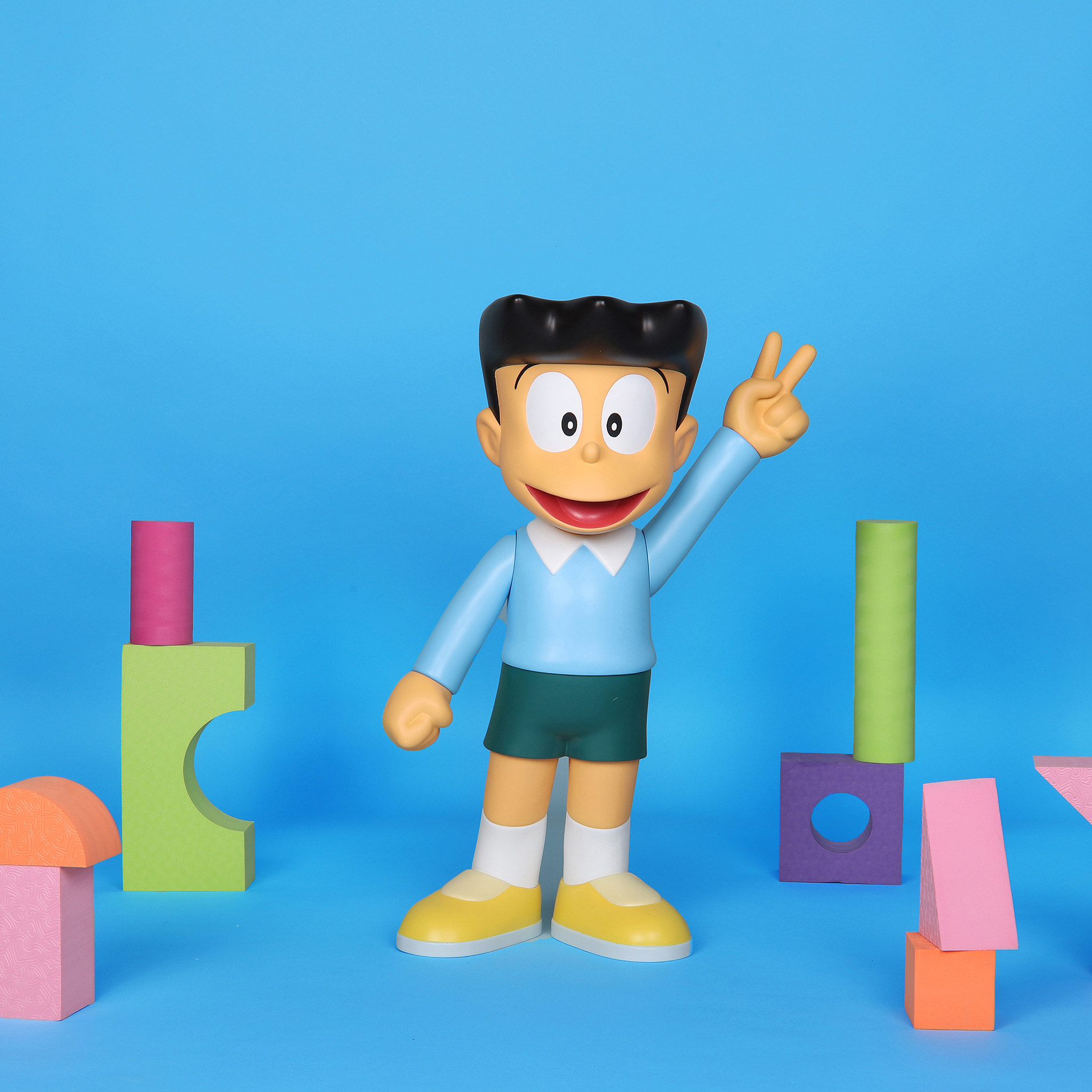 56cm哆啦a梦系列 小夫 搪胶公仔  经典收藏