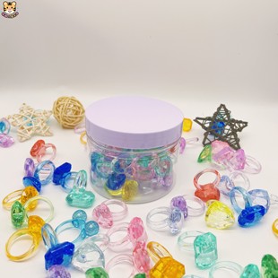 儿童宝石戒指水晶公主爱心钻戒幼儿园奖励礼物早教礼品亚克力宝石