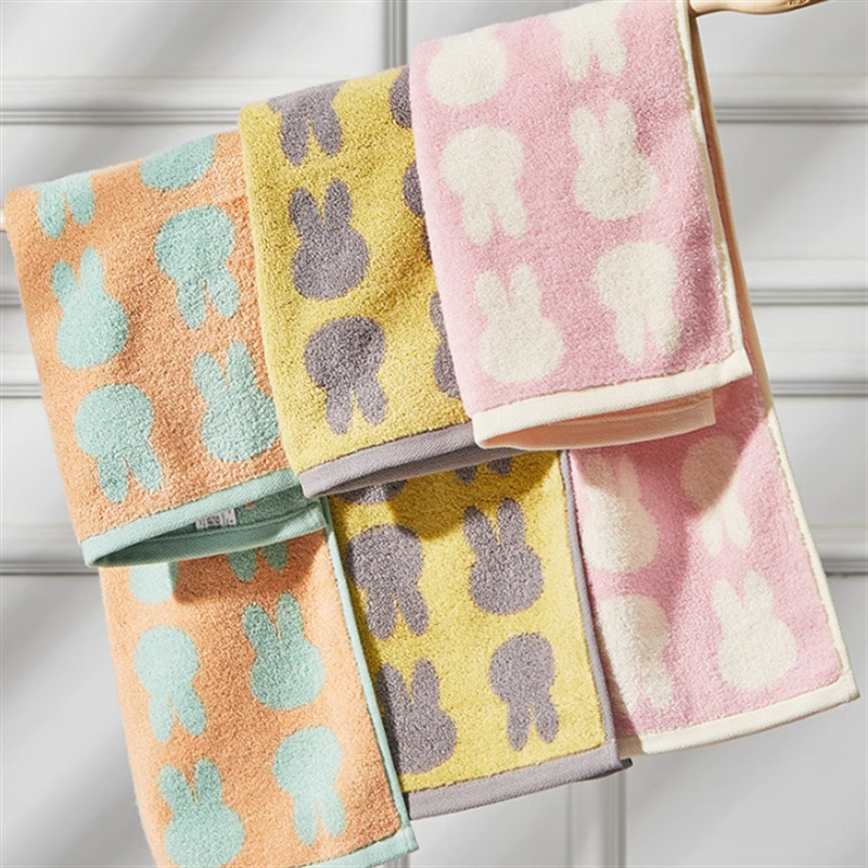 米菲洗脸毛巾金号纯棉蓬松柔软吸水大毛巾卡通兔学生儿童可爱毛巾