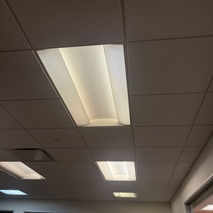 调光长条漫反射灯盘T5明装格栅灯60040W胶片防尘灯办公消防应急灯