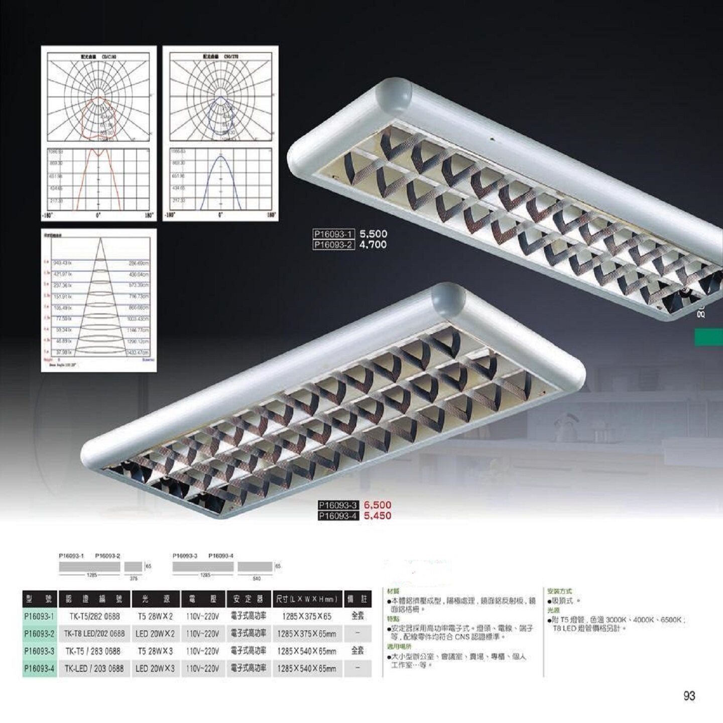 长条圆灯双管带罩应急灯盘led格栅灯600t8t5教室灯带电源调光灯带