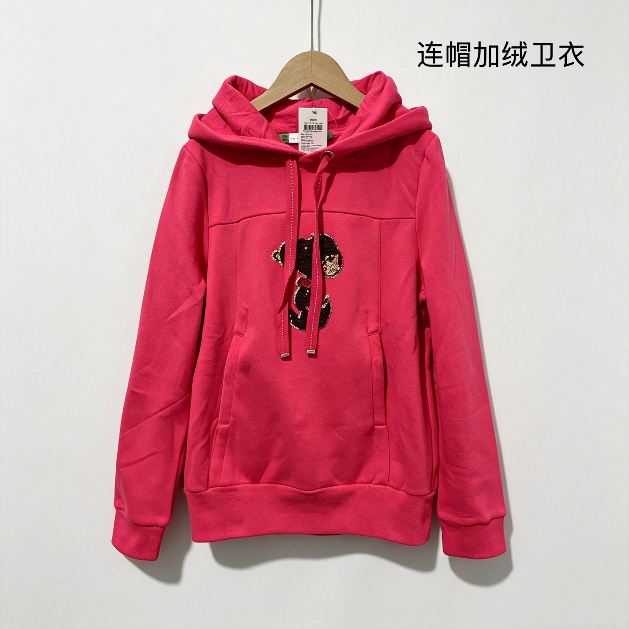 实拍165码女童连帽加绒卫衣大童155至160身高100斤内可穿清仓特价