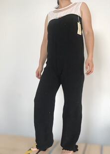 秋冬加厚保暖抹胸长裤半边绒高腰暖宫护肚裤女士家居睡裤大码加长