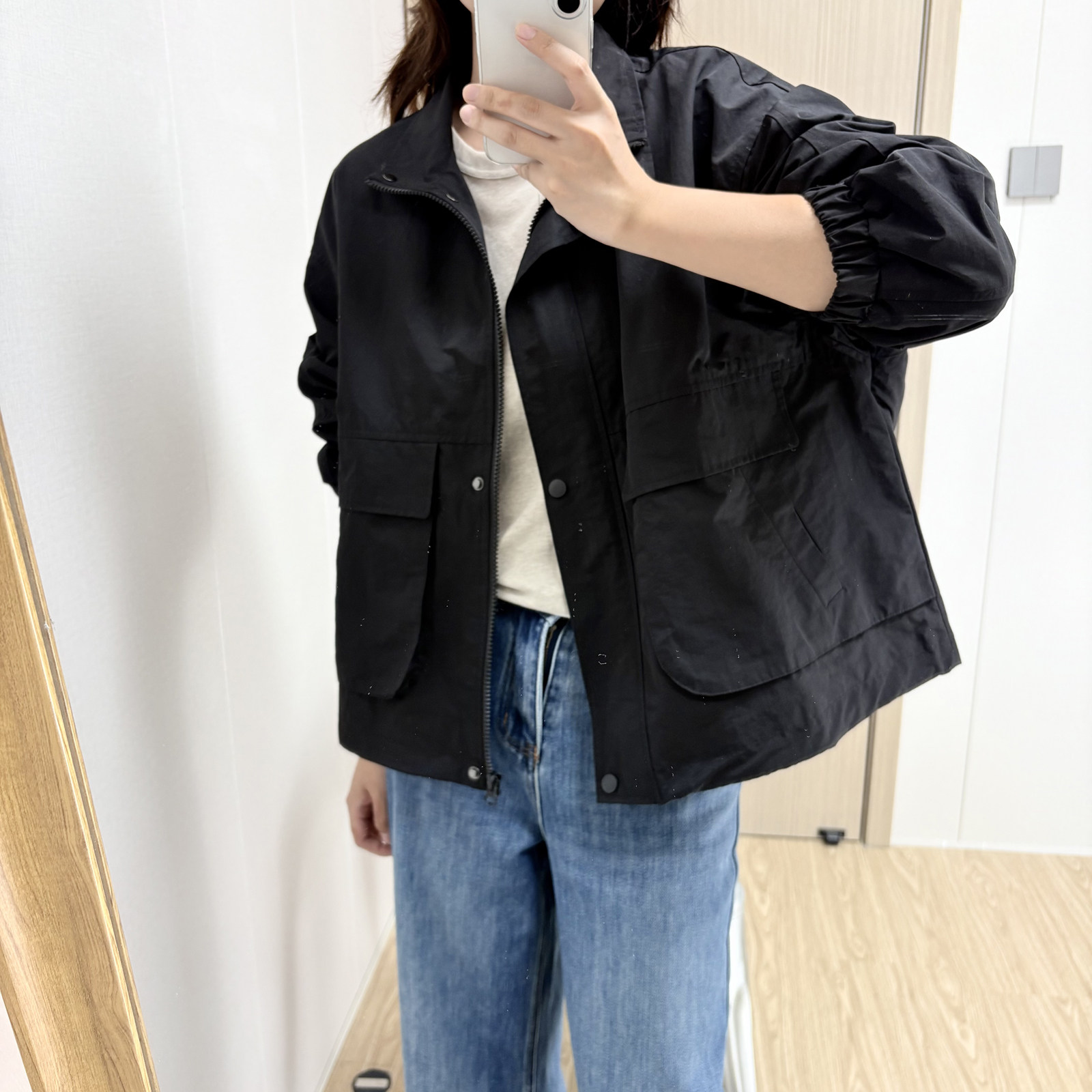 立领风衣短款外套女休闲宽松工装短外套