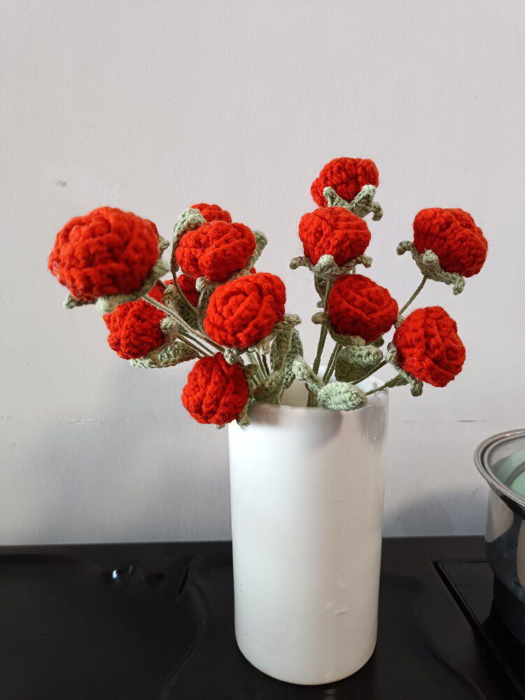 手工diy手捧多头玫瑰花新娘手伴永生花桌面摆件