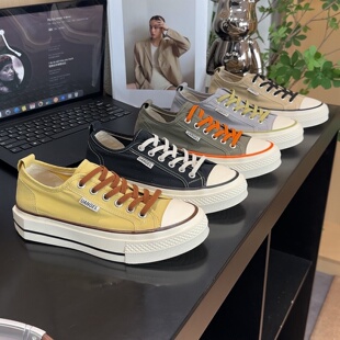 糖果色不规则鞋底厚底夏季薄款帆布鞋懒人一脚蹬2026新款帆布女鞋