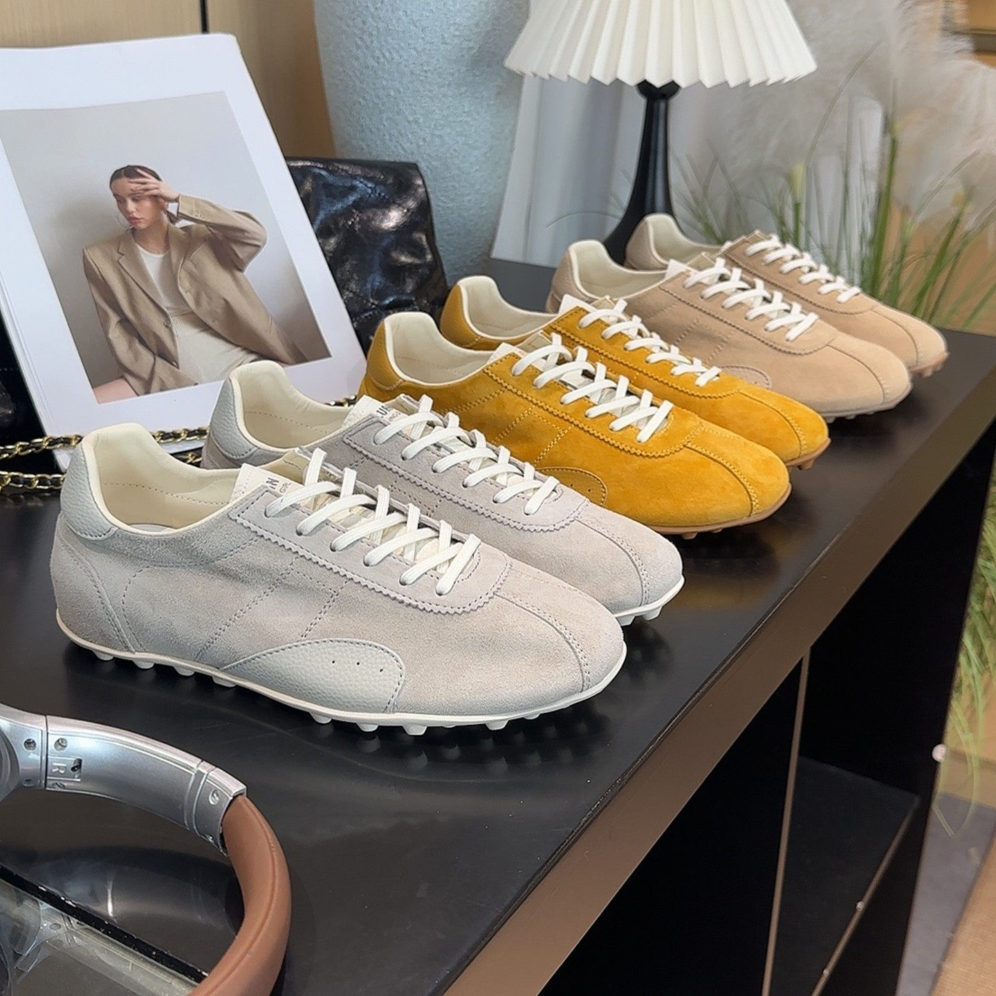 真皮复古德训鞋女2026春季新款软底软面舒适百搭防滑内增高赛车鞋,女鞋,德训鞋,淘宝优惠券,粉丝福利购,淘宝优惠卷