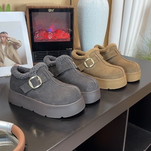 百搭松糕勃肯棉鞋 毛毛厚底勃肯鞋 加绒加厚保暖时尚 新款 女2025冬季