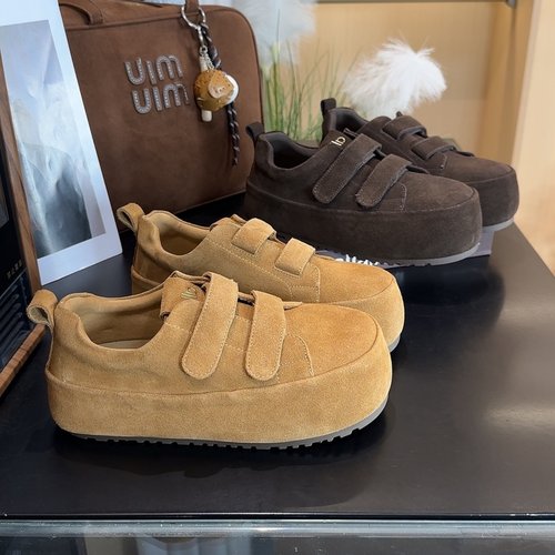 时尚百搭厚底勃肯鞋真皮女鞋子