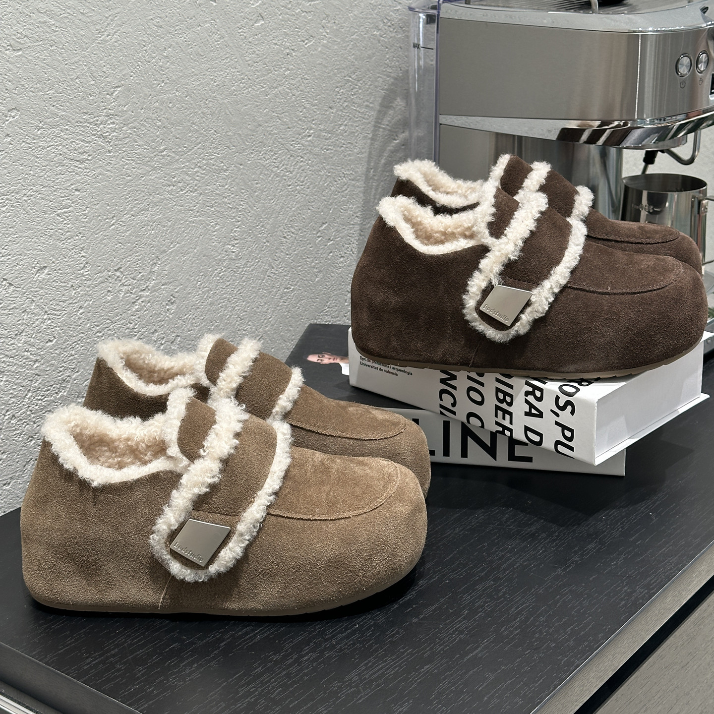 内增高毛毛勃肯鞋冬季加绒女鞋子