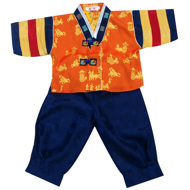 儿童韩服舞蹈服装男童朝鲜族功夫