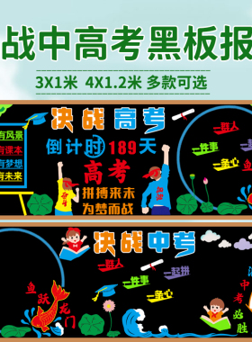 决战中高考冲刺黑板报装饰墙贴
