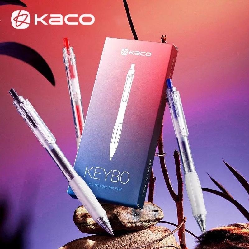 Kaco凯宝keybo中性笔学生考试刷题做笔记专用透明办公碳素签字笔