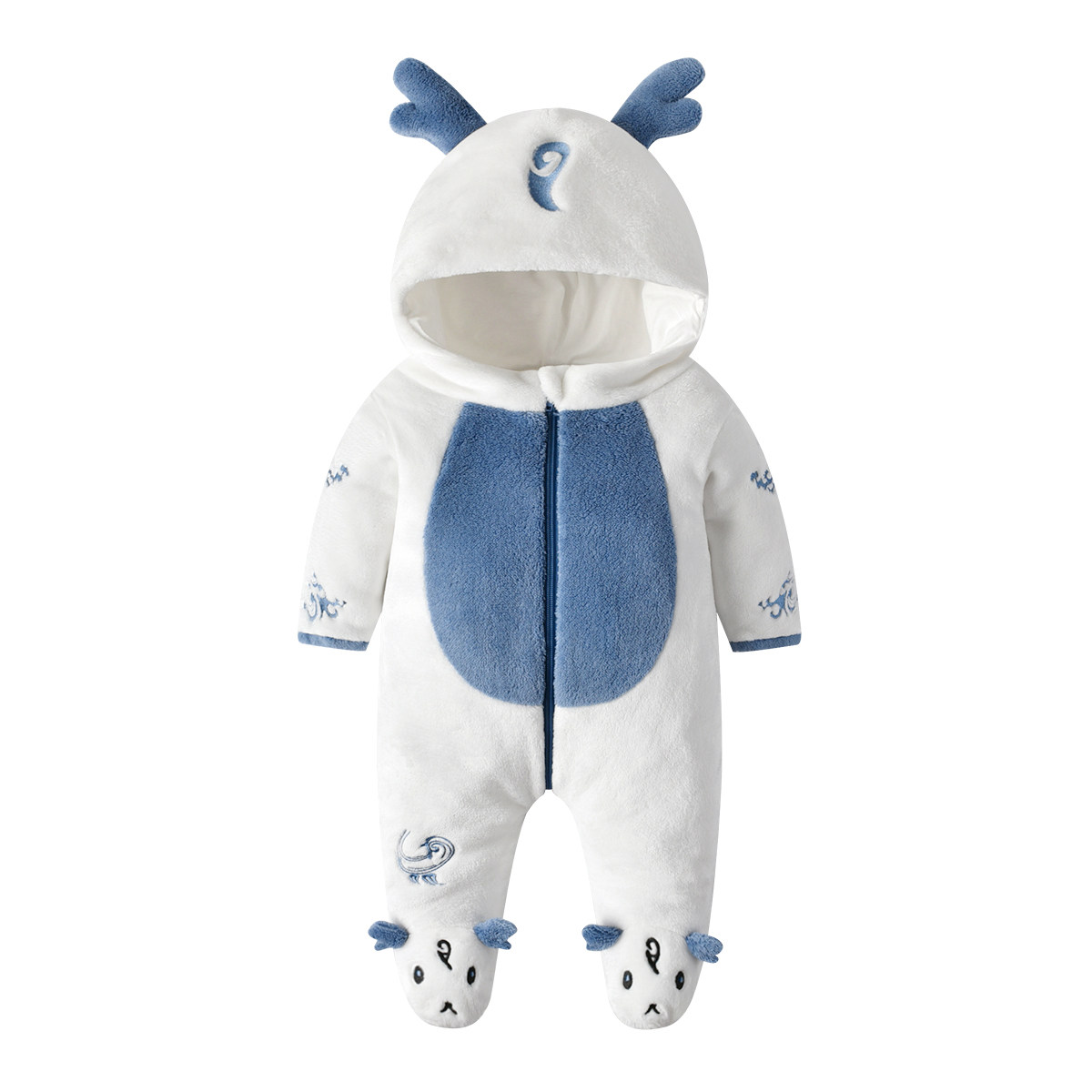 BABY ONESIES PAJAMAS AUTUMN AND WINTER FLANNEL WINTER CLOTHES BABY DINOSAURS OUTING CLOTHES CUTE CHILDRENS LOUNGEWEAR