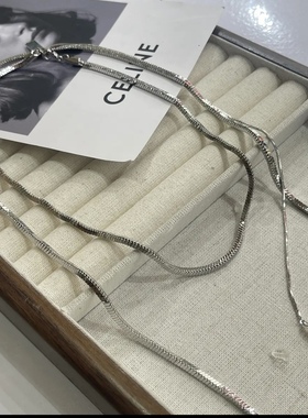 欧美时尚简约气质长款蛇骨链轻奢小众个性淡水珍珠项链毛衣链女潮