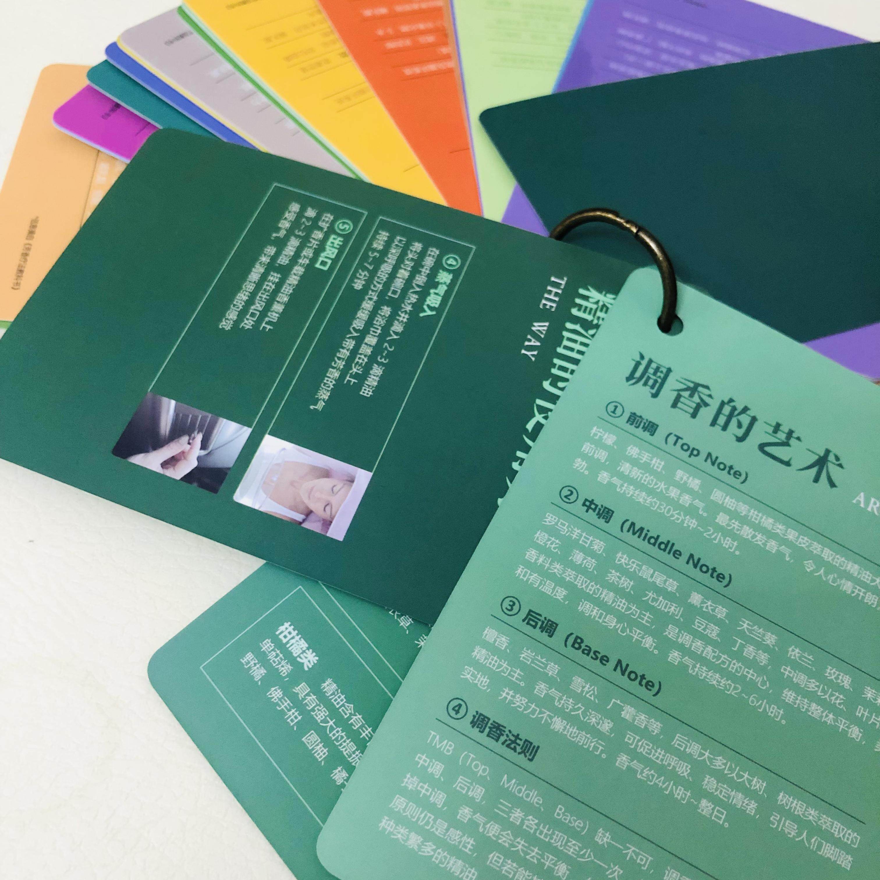 新手入门精油学习卡精油身份卡脉轮属性产地化学成份口袋便携式