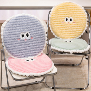 可爱卡通大眼毛绒记忆棉椅垫坐垫办公室宿舍椅子垫屁股垫子靠背垫