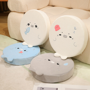 卡通风可爱小海豹扁扁圆形蒲团坐垫家居客厅卧室休闲坐垫蒲团垫子