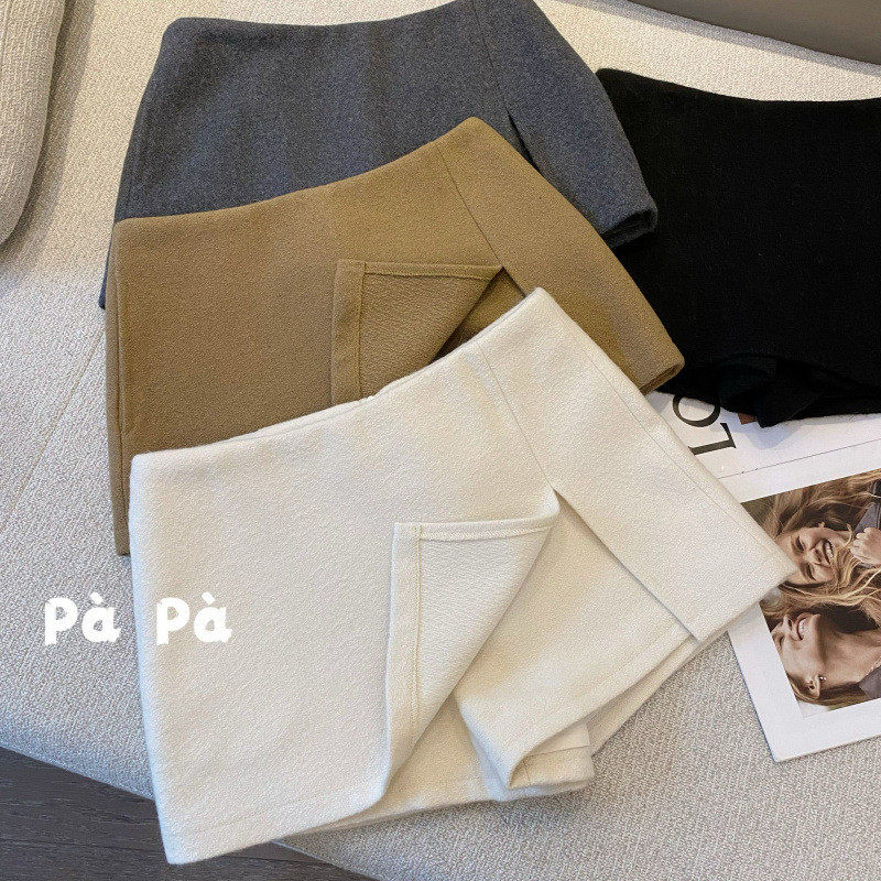 辣妹灰色双层开叉半身防走光简约高腰显瘦A字裙女短款百搭包臀裙