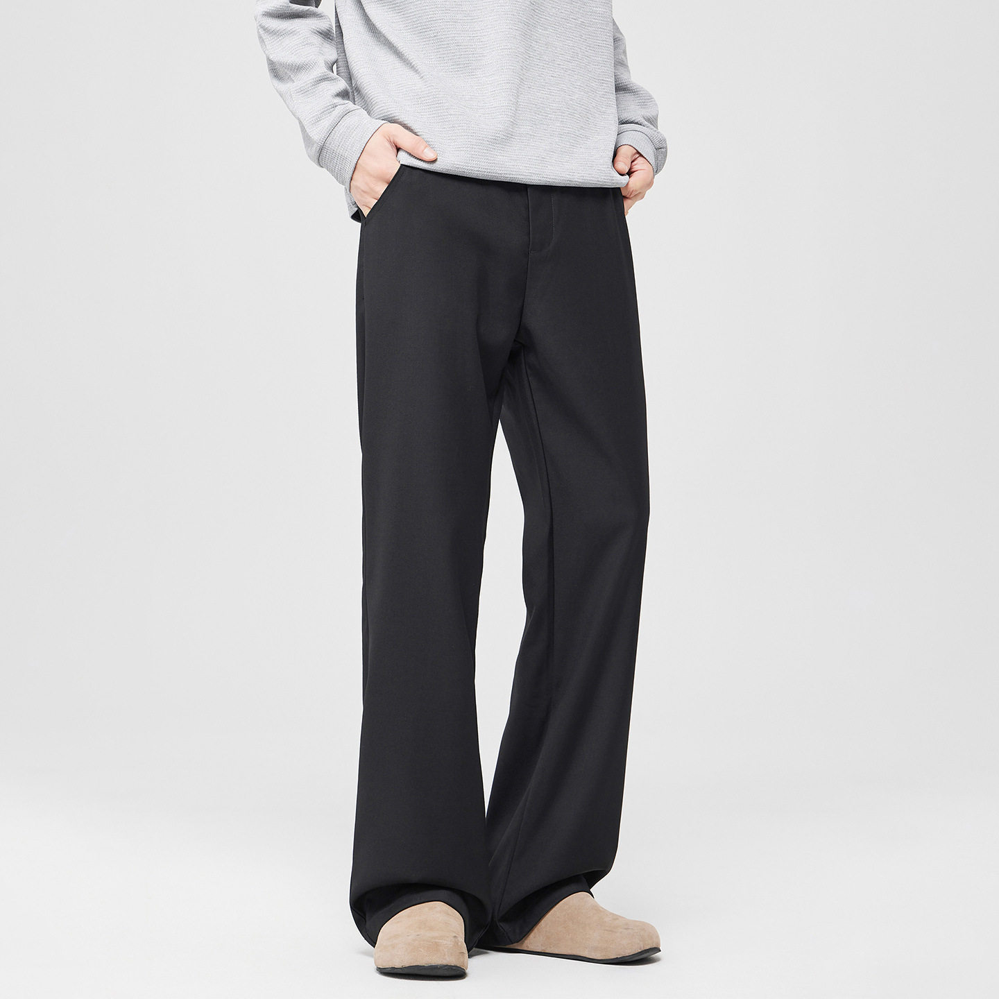 Blaze/2025美式垂感直筒西装裤男黑色轻商务通勤休闲长裤