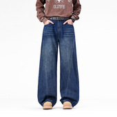 2026春季 阔腿裤 新款 男装 时尚 复古风潮流宽松弯刀裤 牛仔裤