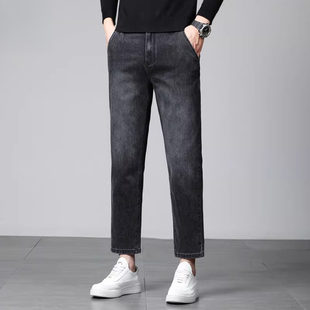 新款小矮个显瘦九分直筒9分牛仔裤男休闲宽松男士裤男