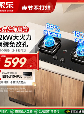 万家乐LAY8猛火燃气灶家用双灶天然气煤气液化气嵌入式台式灶台H5