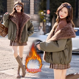 2025冬装新款休闲派克皮草羽绒服白鹅绒狐狸毛