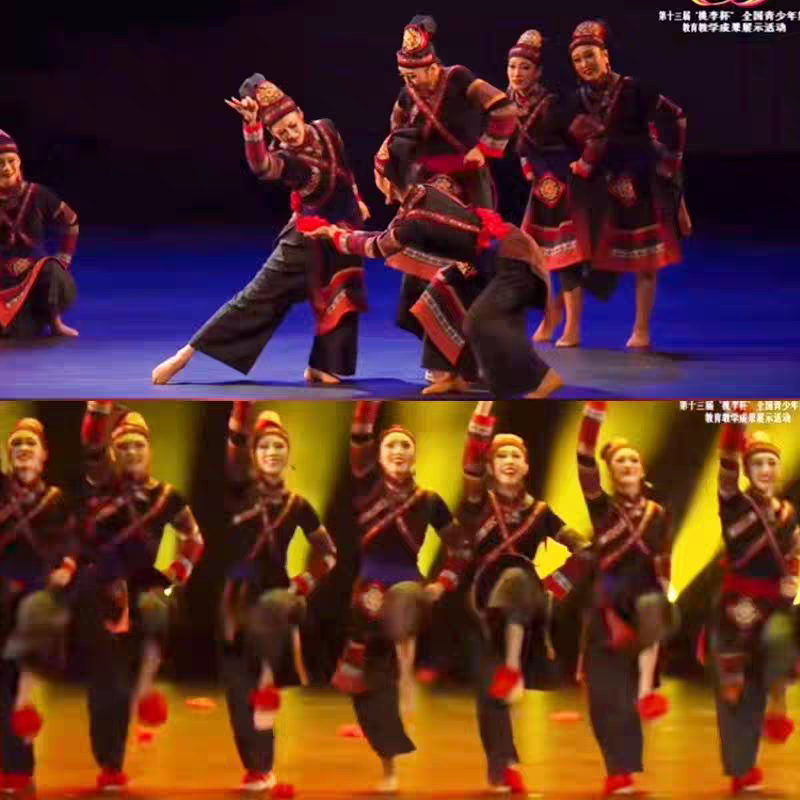 新款少数民族群舞桃李杯《幸福的脚步》侗族彝族成人舞台演出服女